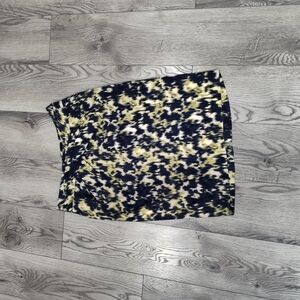 Michael Kors Navy and Yellow Pencil Skirt